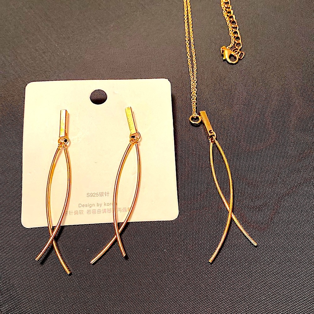 New Gold Filled 13” Necklace with Matching Earrings free with $50 purchase